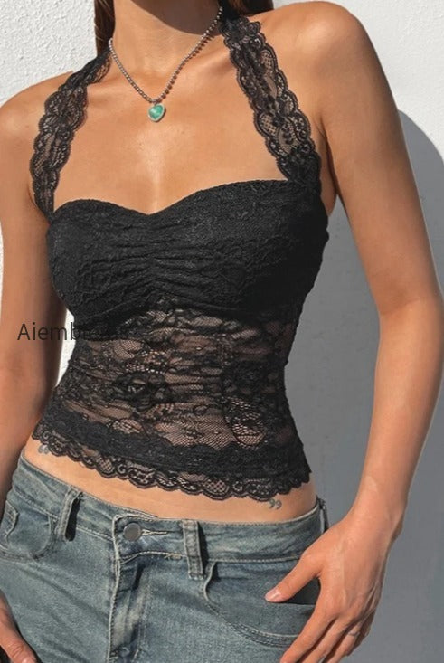 ruched-tie-lace-sexy-slim-halter-top