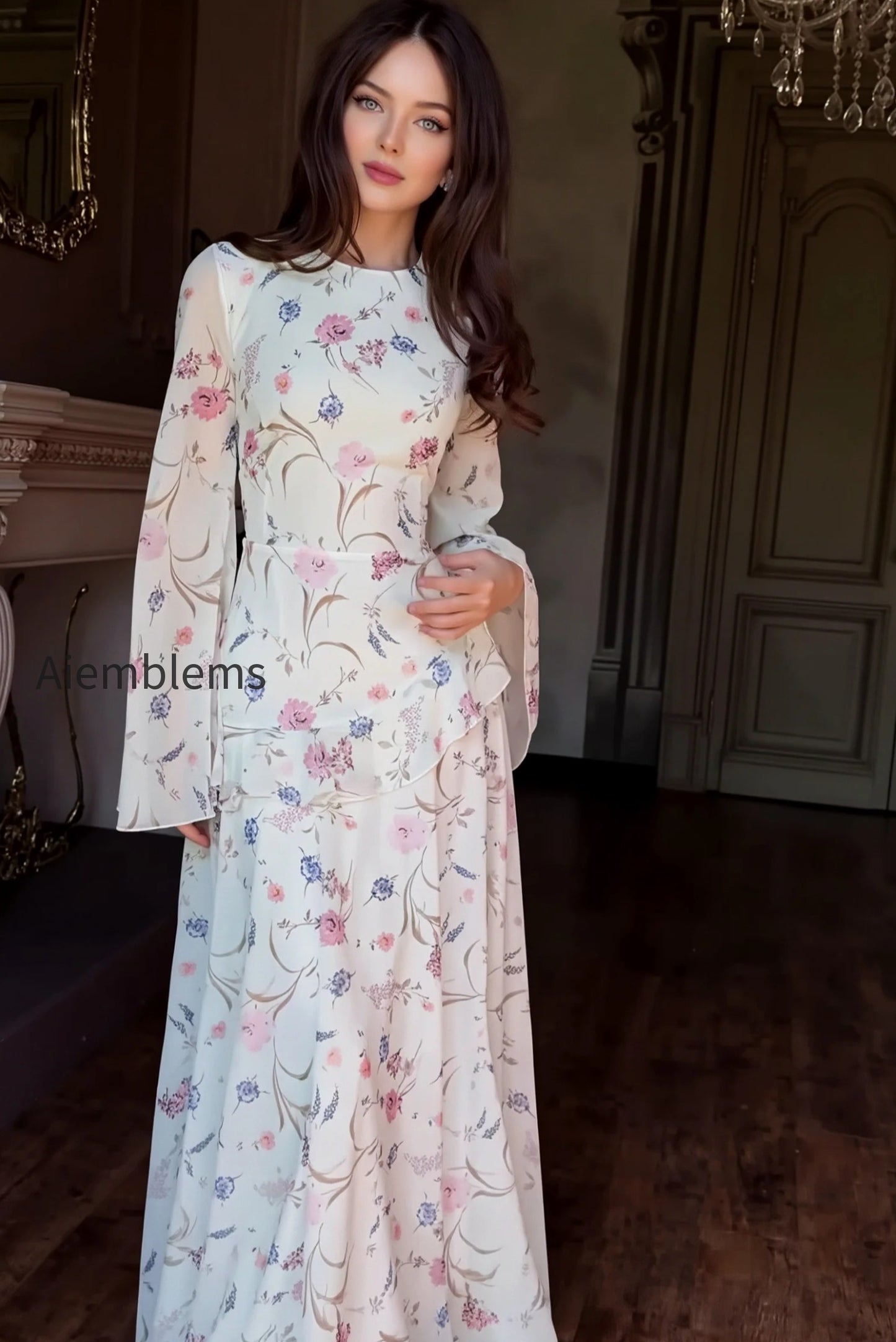 floral-round-neck-long-sleeve-tie-maxi-dress