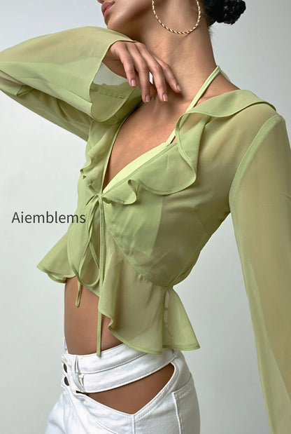 sheer-flowy-ruffle-v-cropped-blouse