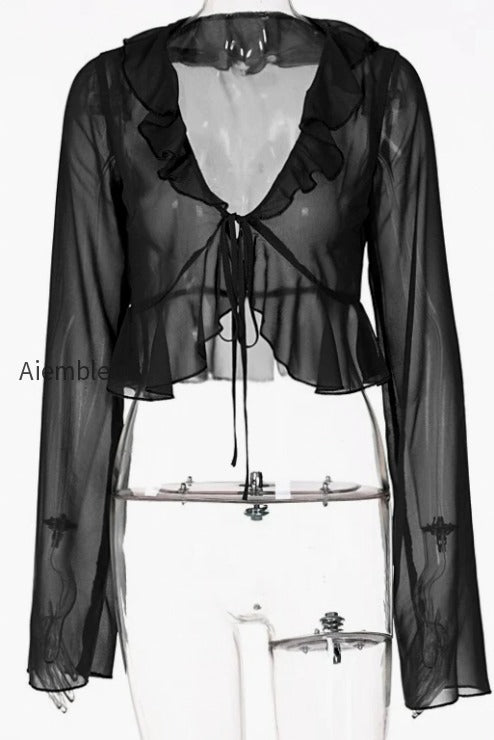 sheer-flowy-ruffle-v-cropped-blouse