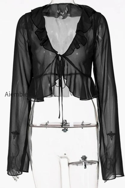 sheer-flowy-ruffle-v-cropped-blouse