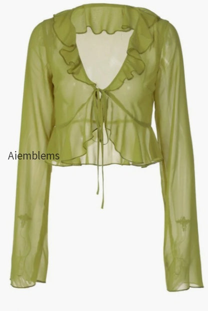sheer-flowy-ruffle-v-cropped-blouse