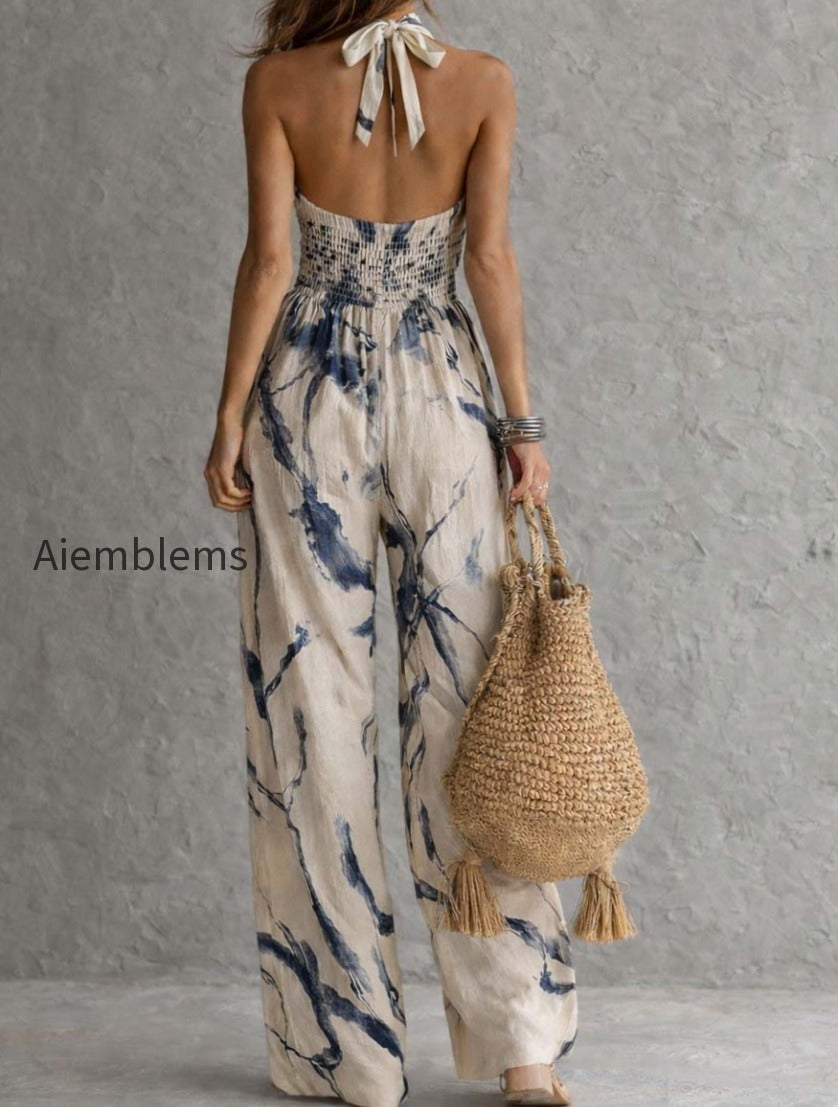 halter-neck-ink-wash-print-wide-leg-jumpsuit-with-pockets