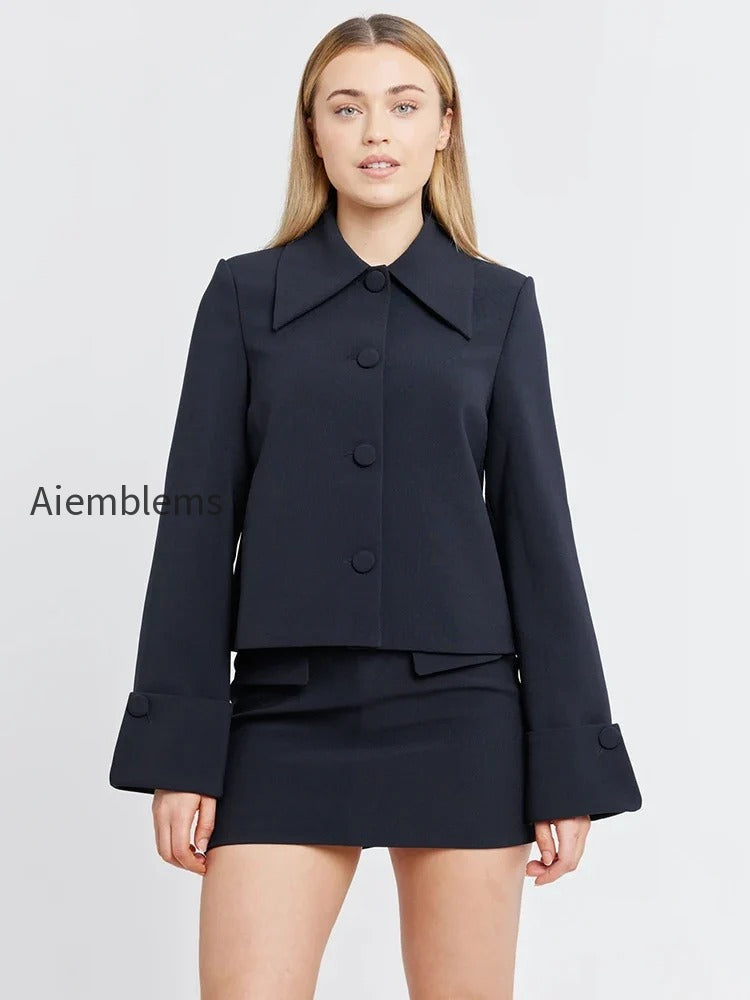 autumn-lapel-coat-mini-skirt-suit