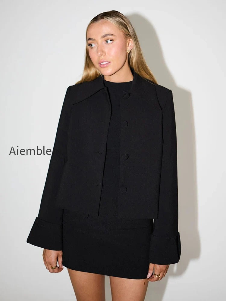 autumn-lapel-coat-mini-skirt-suit