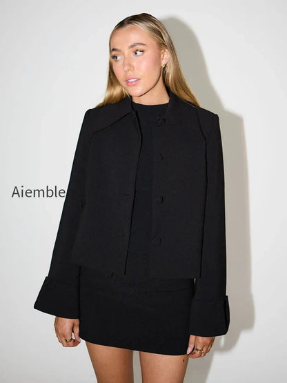 autumn-lapel-coat-mini-skirt-suit