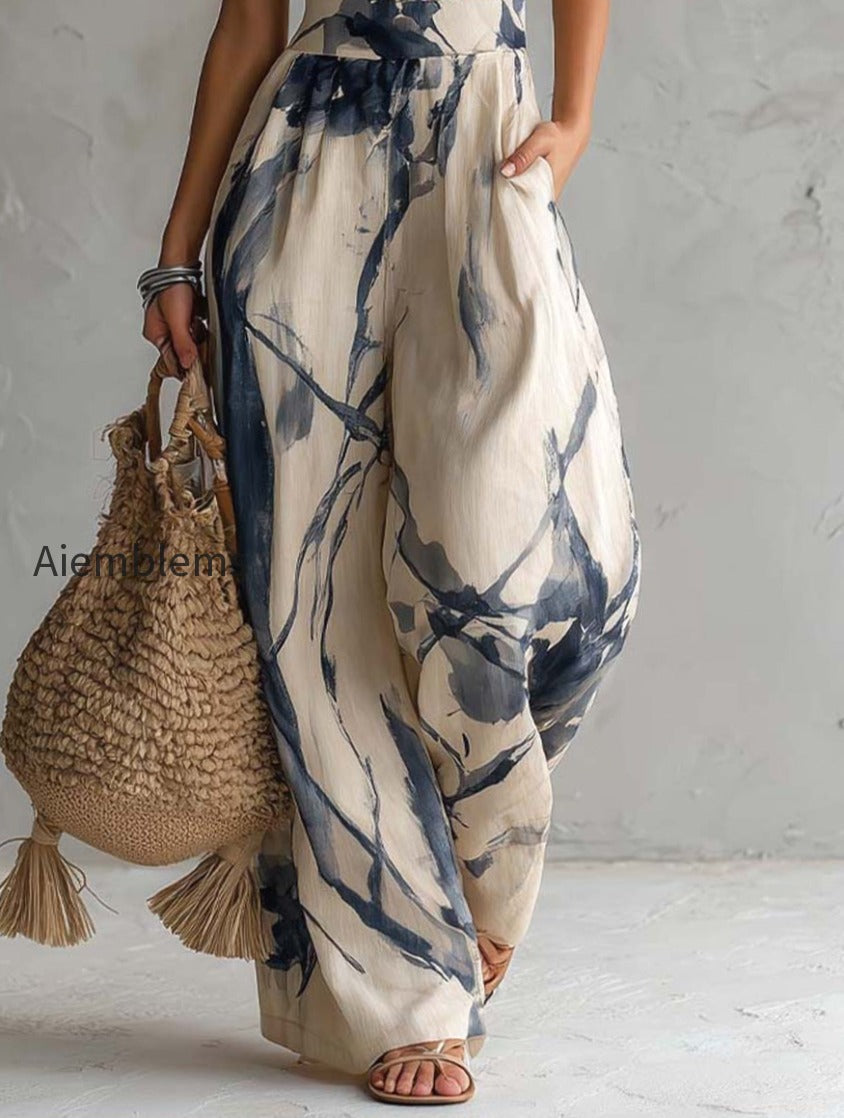 halter-neck-ink-wash-print-wide-leg-jumpsuit-with-pockets