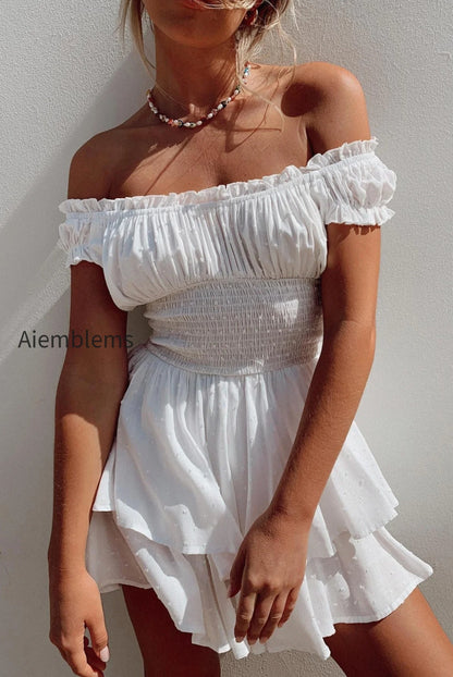 embroidered-off-shoulder-wrap-mini-dress