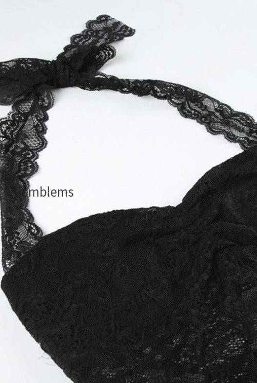 ruched-tie-lace-sexy-slim-halter-top