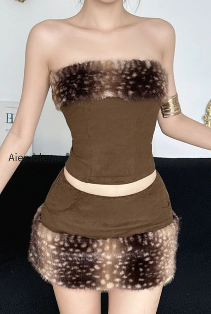 fleece-patchwork-crop-tube-two-piece-set