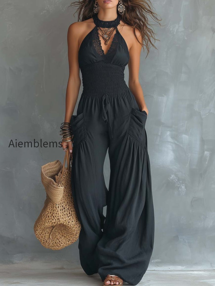 retro-lace-halter-neck-cotton-linen-jumpsuit-with-pockets