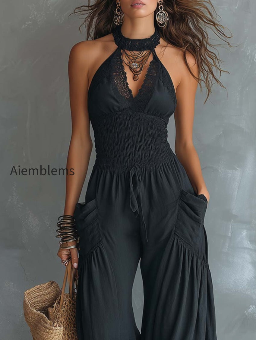 retro-lace-halter-neck-cotton-linen-jumpsuit-with-pockets
